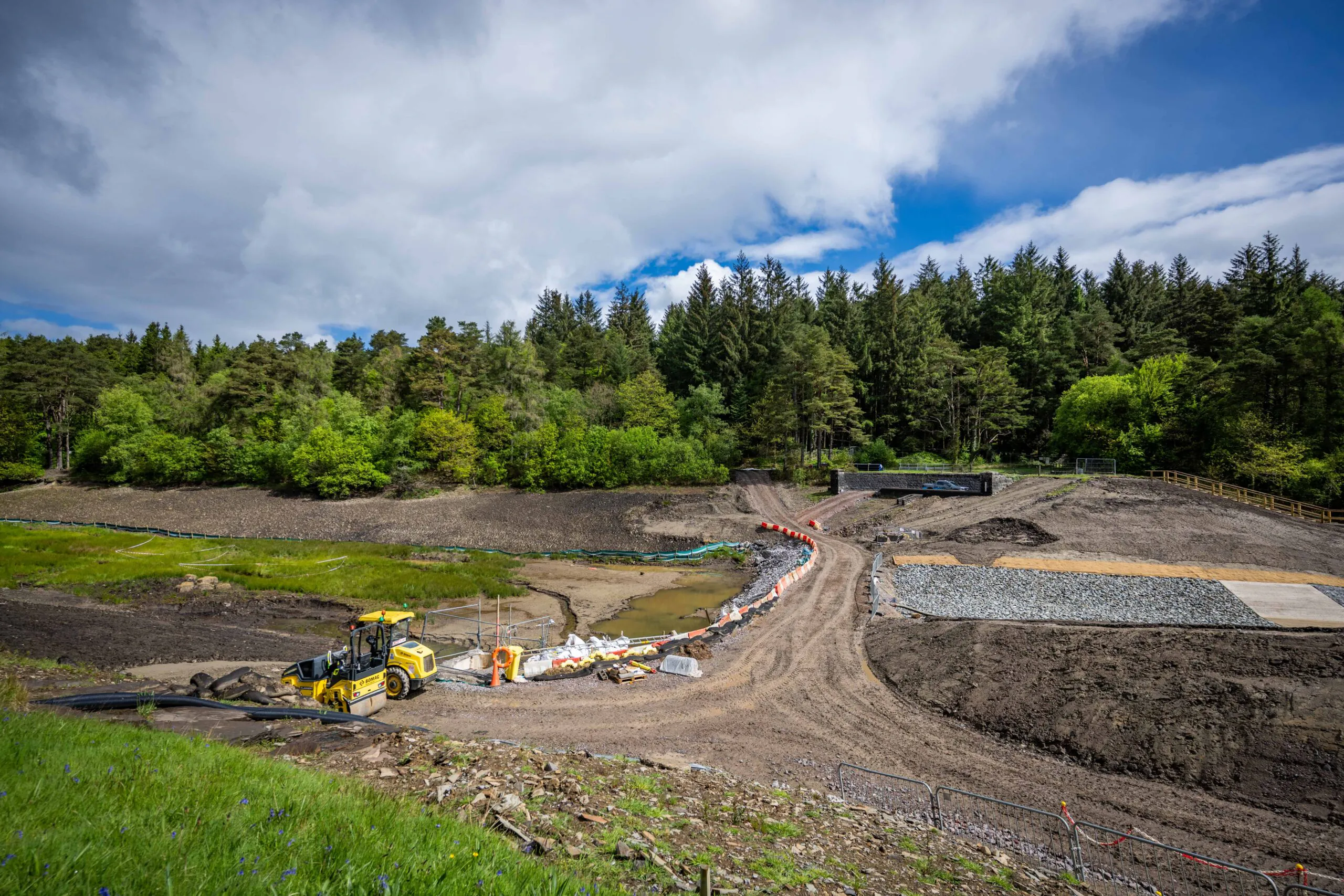 Image of works taking place at Clydach Reservoir South Wales